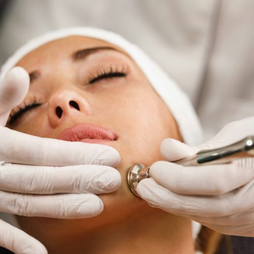 Microdermabrasion Treatment In A Beauty Salon